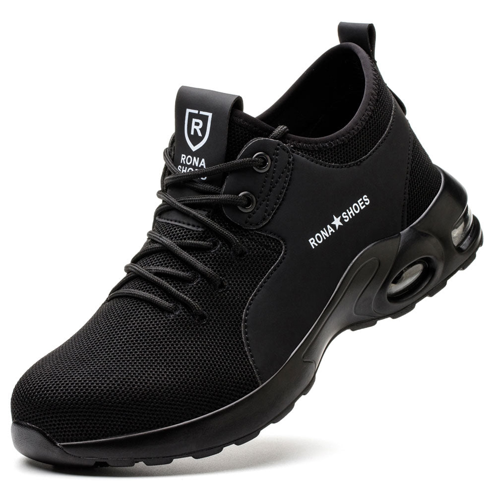 Safety Shoes Steel Toe Cap Shoes Work Shoes Comfortable and Light Safety Trainers Slip and Oil Resistant For Men Women and Ladies Sigma Black